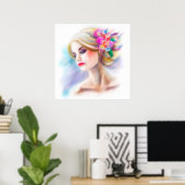 poster mooie vrouw portret mode (Thuiskantoor)