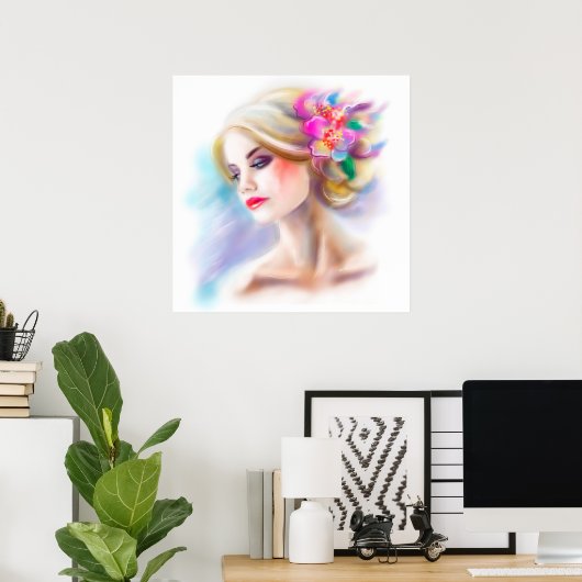 poster mooie vrouw portret mode (Thuiskantoor)