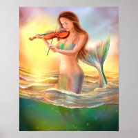 Poster-mooie zeemeerminnen spelen op viool