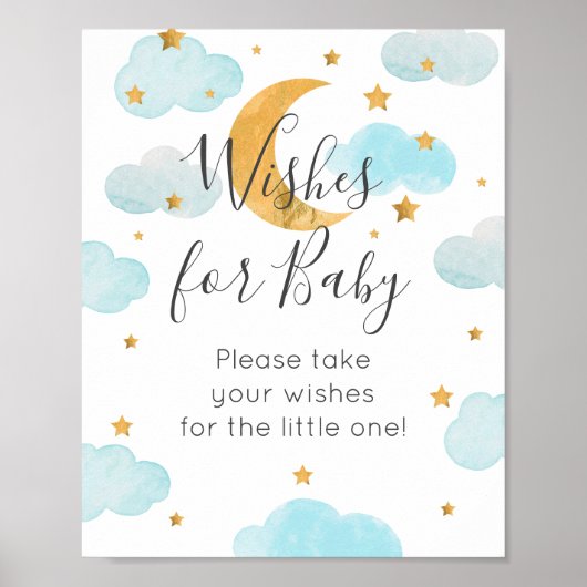 Póster Moon & Stars Wishes for Baby sign Poster (Voorkant)