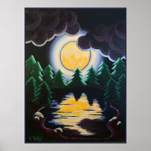 poster "Moonlight through the Pines" (Voorkant)
