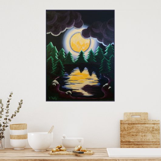 poster "Moonlight through the Pines" (Keuken)