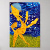 Poster-Moonlit Giraffe - Kunstwerk door Carter - L Poster (Voorkant)