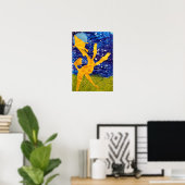 Poster-Moonlit Giraffe - Kunstwerk door Carter - L Poster (Thuiskantoor)