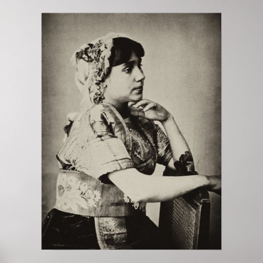 Poster: Moorish Woman, Tangier, Marokko, 1898 Poster (Voorkant)