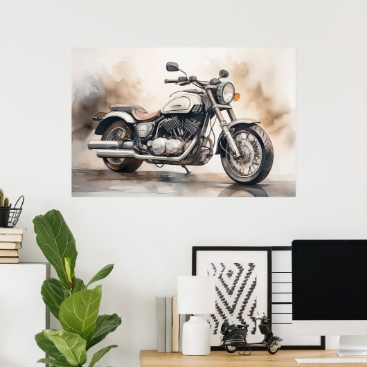 Poster motorfiets (Thuiskantoor)