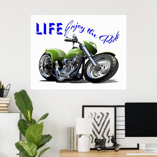 Poster motorfiets - Geniet van de Ride (Thuiskantoor)