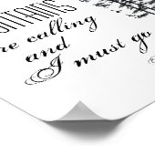 poster Muir citaat met zwarte en witte fotografie (Hoek)