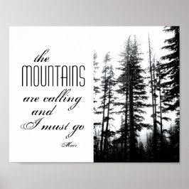 poster Muir citaat met zwarte en witte fotografie