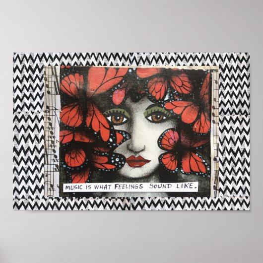 POSTER-MUZIEK IS WAT GEVOELT ZOALS. POSTER (Voorkant)