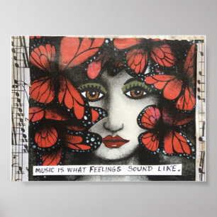 POSTER-MUZIEK IS WAT GEVOELT ZOALS. POSTER