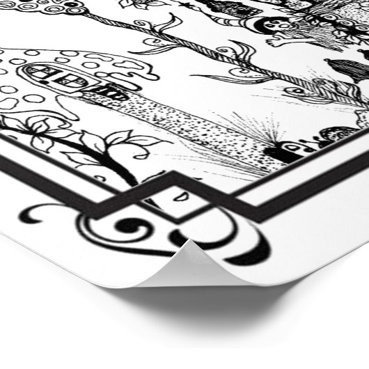 Poster "MwDee's Gnome Tiny Homes" kleuren (Hoek)