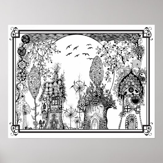 Poster "MwDee's Gnome Tiny Homes" kleuren (Voorkant)