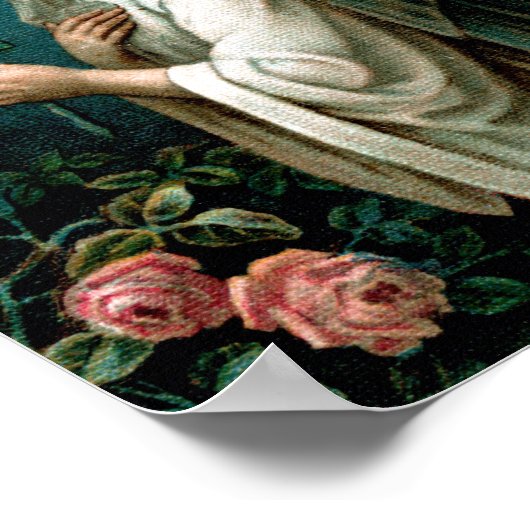 Poster: Mystisch Roos Poster (Hoek)