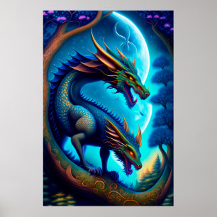 Poster Mythical Dragons