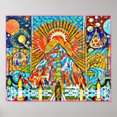 Poster naive Folk Art Winter Celebration (Voorkant)