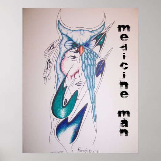 Poster native american medicine man (Voorkant)