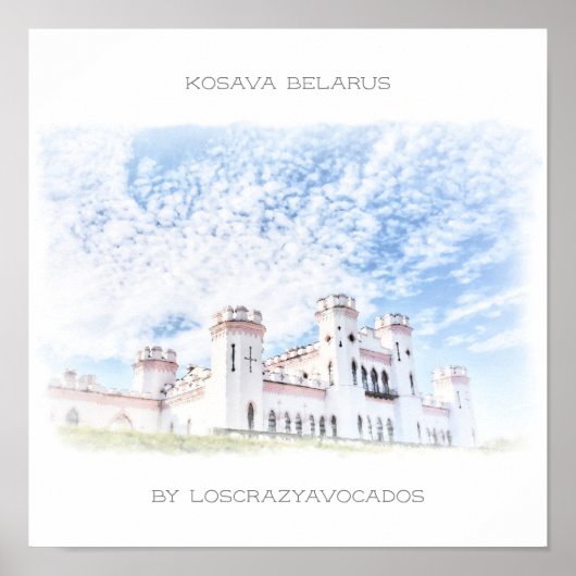 Poster Natuur Wit-Rusland Kosava Castle Architectu (Voorkant)