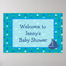Poster Nautical Sailships Baby shower personaliser