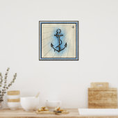 Poster Nautische anchors (Keuken)
