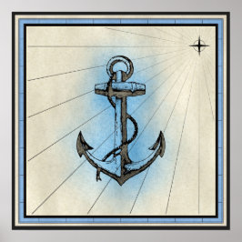 Poster Nautische anchors