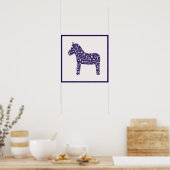 Poster Navy Dala Horse (Keuken)