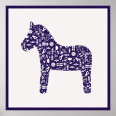 Poster Navy Dala Horse (Voorkant)