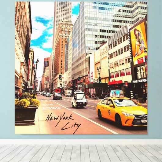 Poster New York City Canvas Afdruk (Insitu (Houten vloer))