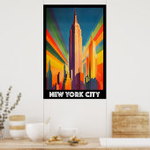 Poster, New York City, Empire State Building Poster (Keuken)