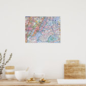 Poster - New York City Travel Map (Keuken)