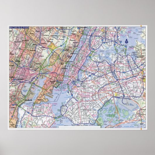 Poster - New York City Travel Map (Voorkant)