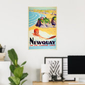 Poster Newquay aan de Cornische kust, Cornwall (Thuiskantoor)