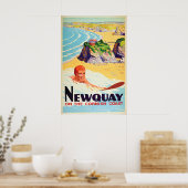 Poster Newquay aan de Cornische kust, Cornwall (Keuken)
