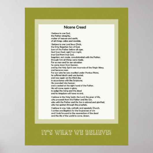 Poster Nicene Creed Christelijk Print (Voorkant)