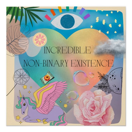 poster niet-binaire transgentische eenhoorn (Voorkant)