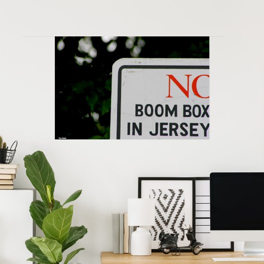 Poster-"No Boom Box in Jersey" Poster (Thuiskantoor)