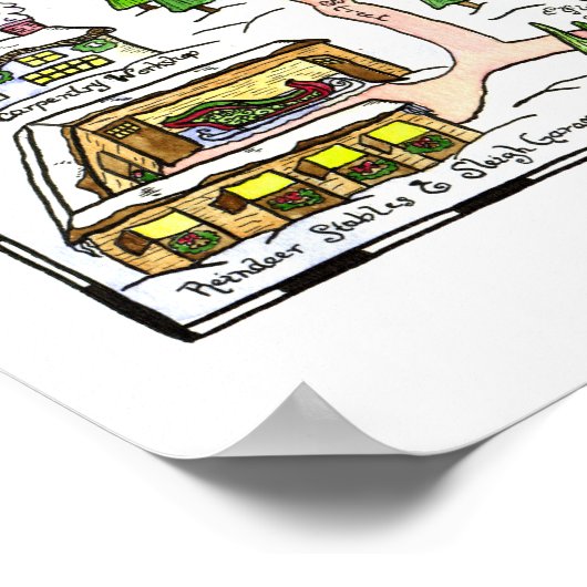 Poster Noordpoolkaart (Hoek)