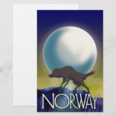 Poster Noorwegen Wolf (Voorkant / Achterkant)