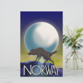 Poster Noorwegen Wolf (Staand voorkant)