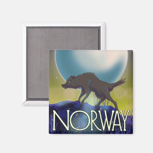 Poster Noorwegen Wolf Magneet (Voorkant / Achterkant)