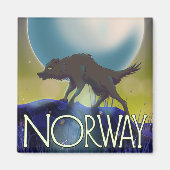 Poster Noorwegen Wolf Magneet (Voorkant)