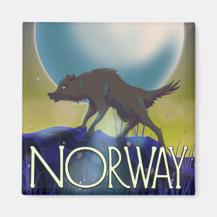 Poster Noorwegen Wolf Magneet