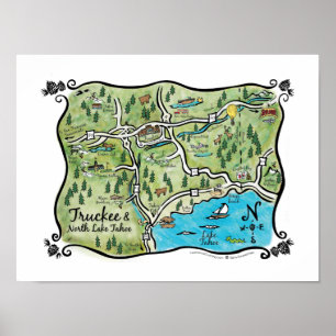 Poster North Lake Tahoe Map