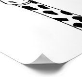 Poster- Nursery Kinder Bedroom Giraffe Glazen Poster (Hoek)