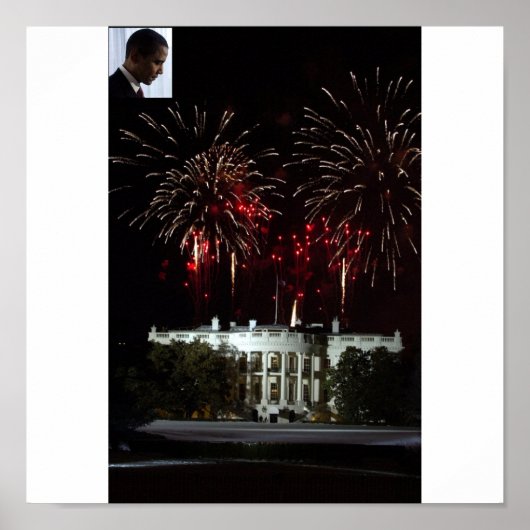 poster OBAMA-FIREWORKS IN HET WIT-HUIS (Voorkant)