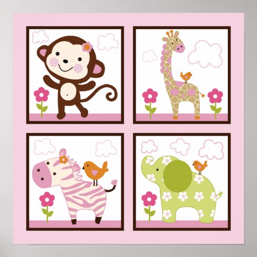 Poster oerwoud/Dieren/Afdrukmuur Art (Voorkant)