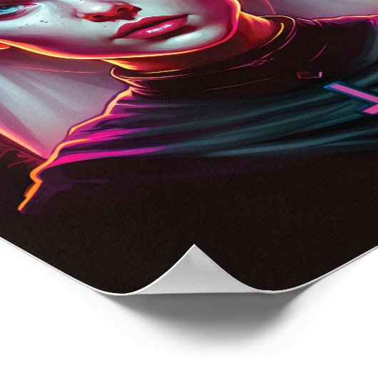 Poster of a Creepy Nun - Cyberpunk (Hoek)