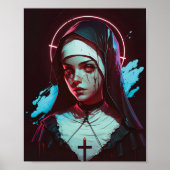 Poster of a Creepy Nun Cyberpunk (Voorkant)