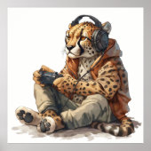 Poster of Download Gamer Cheetah voor Kinderen (Voorkant)