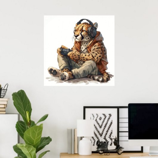 Poster of Download Gamer Cheetah voor Kinderen